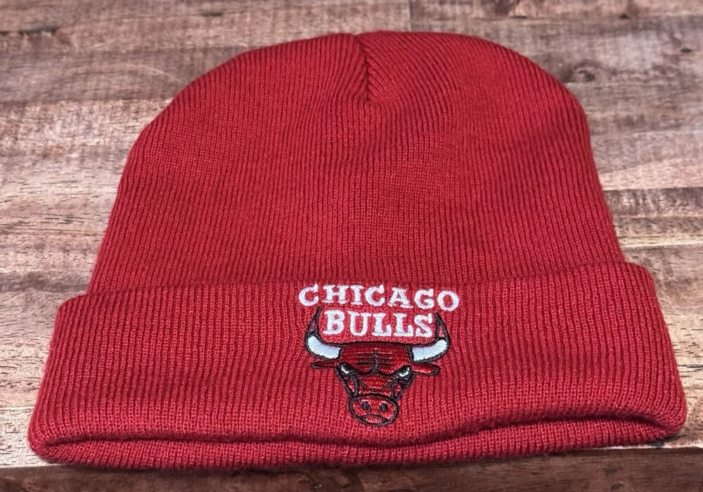 Chicago Bulls Hat Mens Red Beanie Winter Cap One Size NBA Basketball